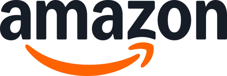 Logo de la boutique Amazon. Le texte "Amazon" est souligné d'une flèche courbée représentant un sourire.