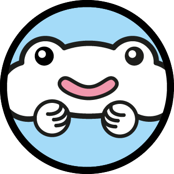 Bouton représentant le personnage "Claude" sur un fond bleu. C'est un petit nuage souriant.